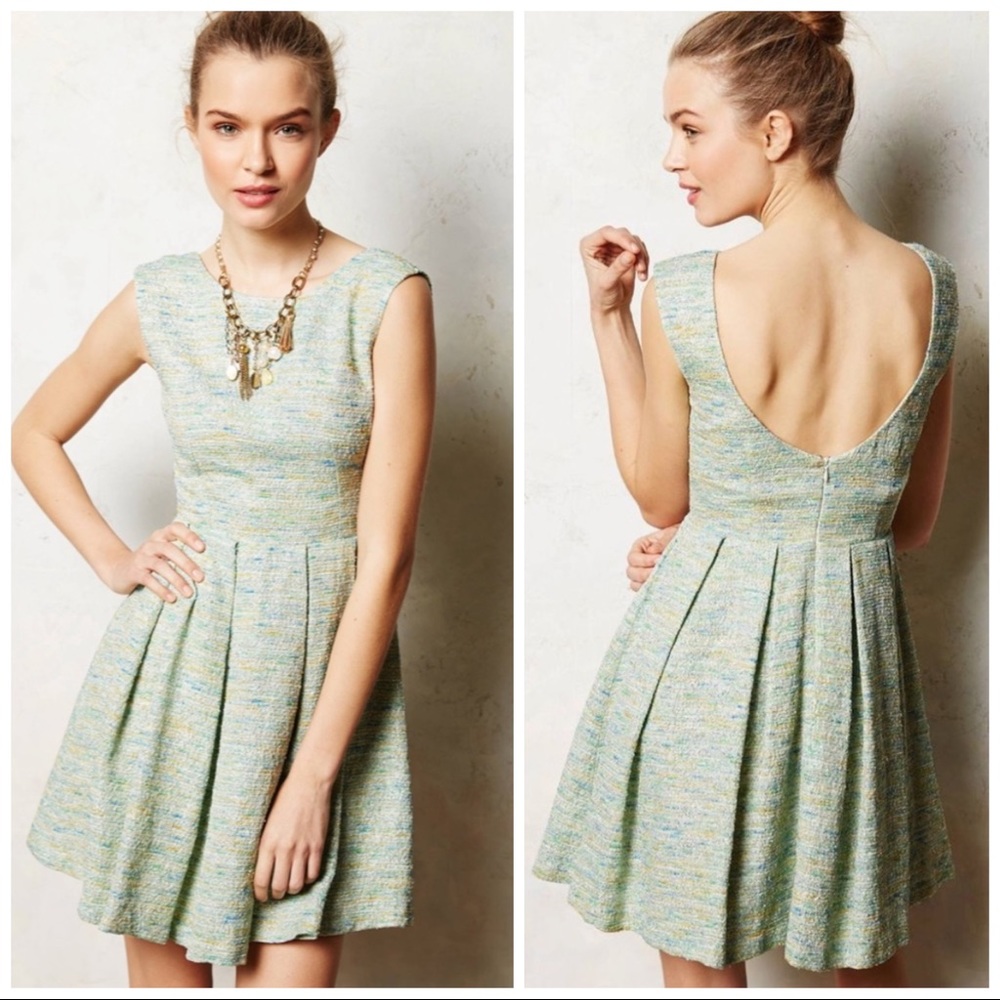 •PAPER CROWN• Anthropologie Parkside Tweed A-Line Dress